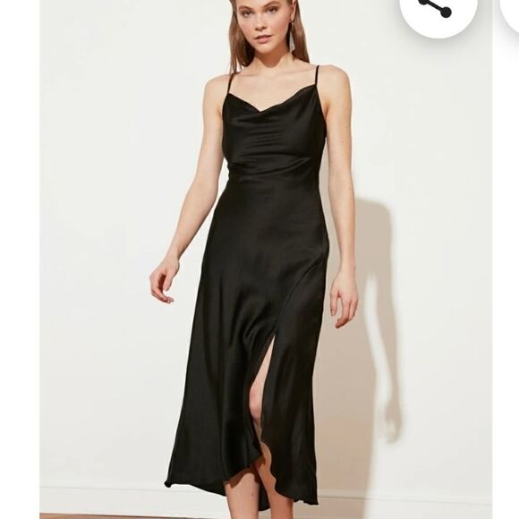 Nasty Gal Black Silk Rhinestone 4 - Picture 1 of 10